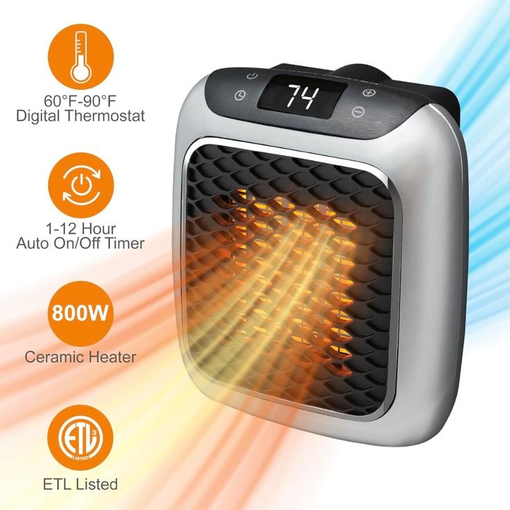 Handy Heater Turbo – Compact Wall-Outlet Ceramic Space Heater with Adjustable Thermostat